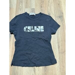 VTG Celine Dion Shirt Youth Girl's Size Large Black Short Sleeve Crew Neck Tee